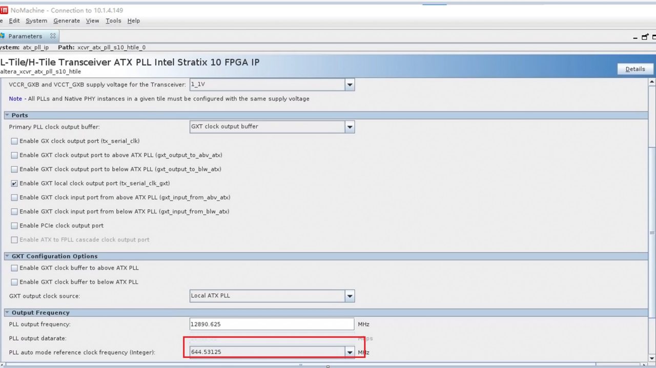 图4 ATX PLL IP 设置
