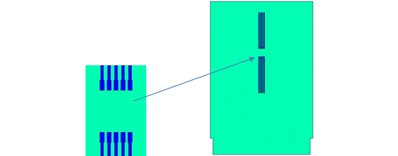 图21 2s2p 测试板俯视图 (焊盘局部放大)