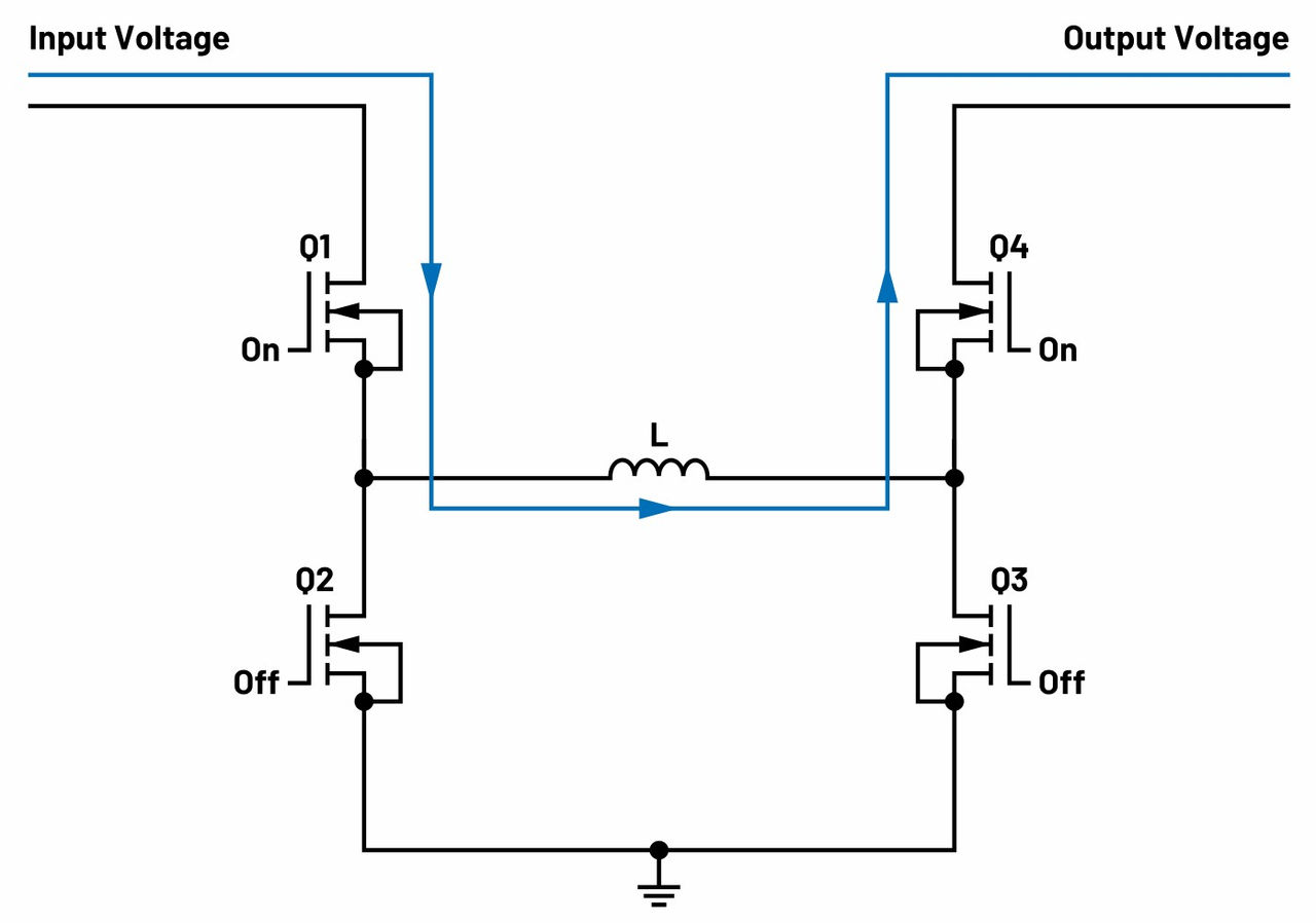 图2 buck-boost 电路的直通模式