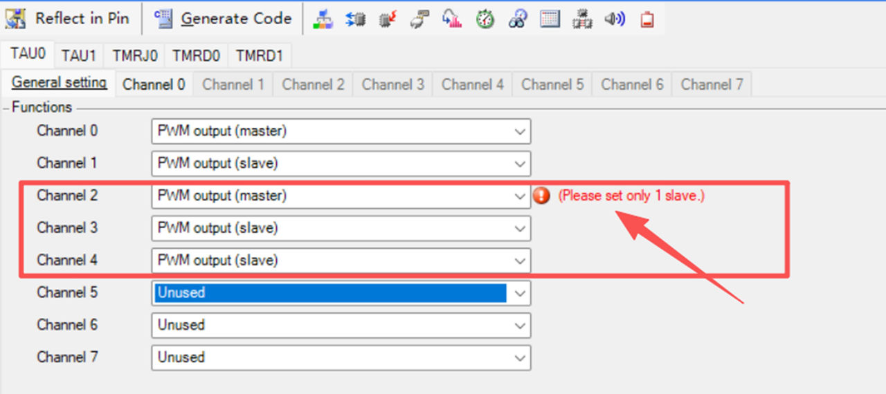 图10 please set only 1 slave 警告