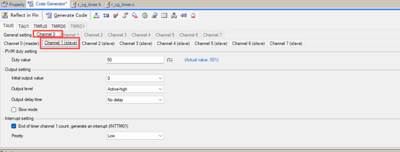 图6 Channel 1 slave 的参数配置界面