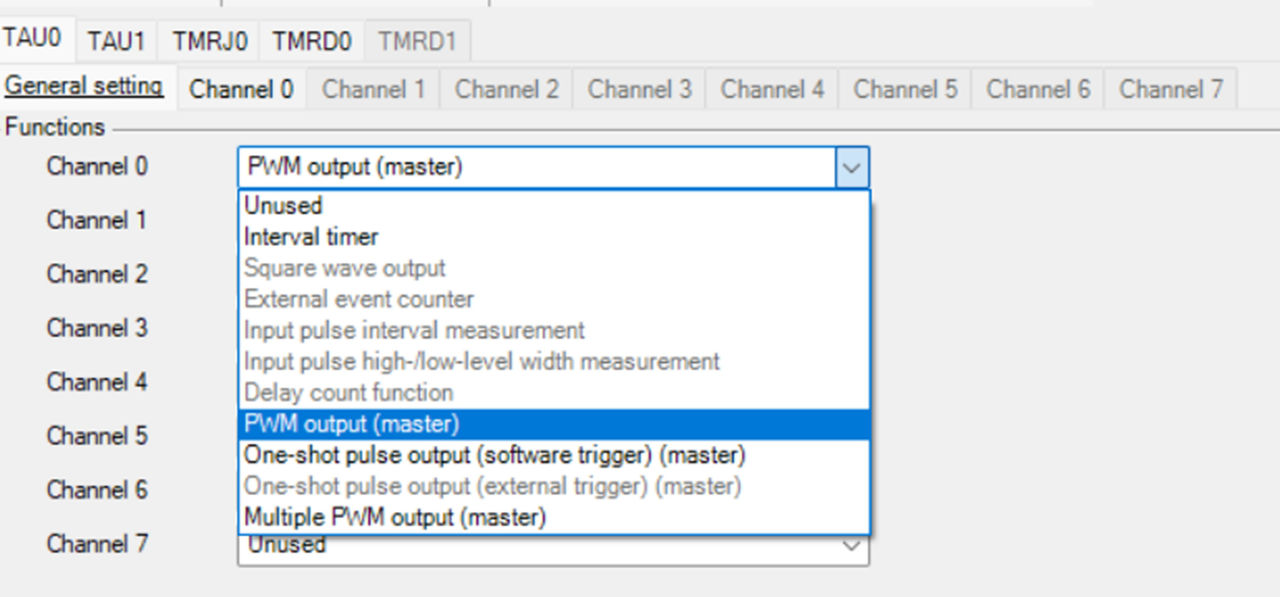 图8 Channel 0 功能配置选项界面