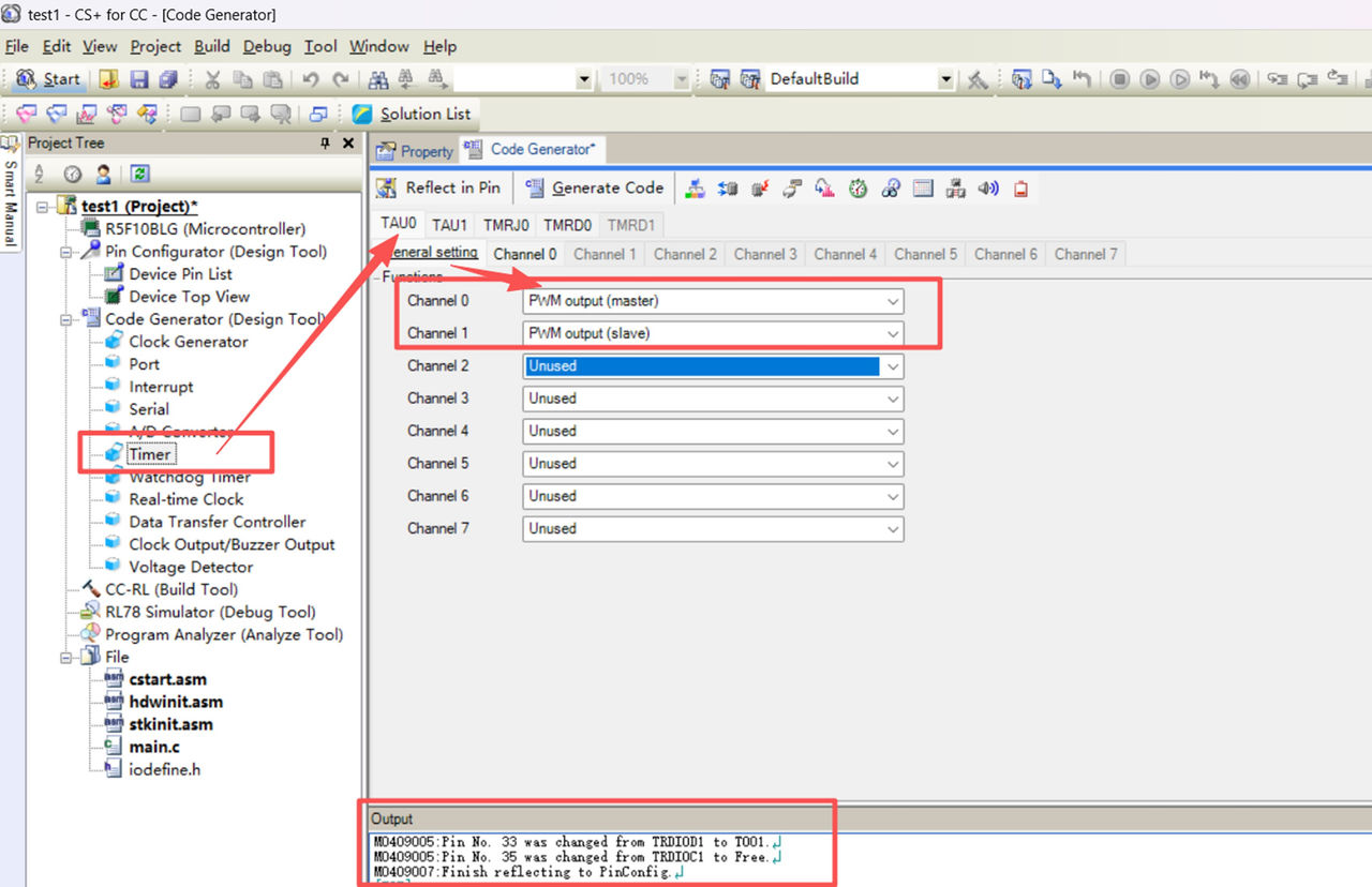 图5 配置一路 PWM 输出操作