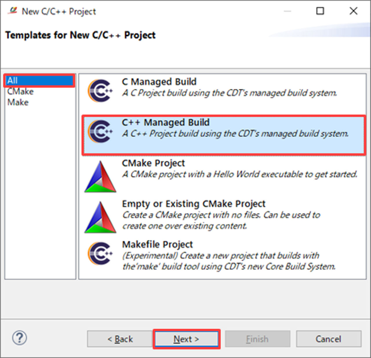 图7 New C/C++ Project