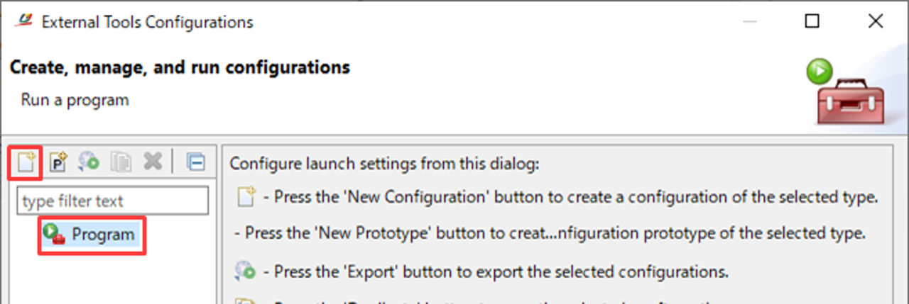 图15 External Tools Configurations